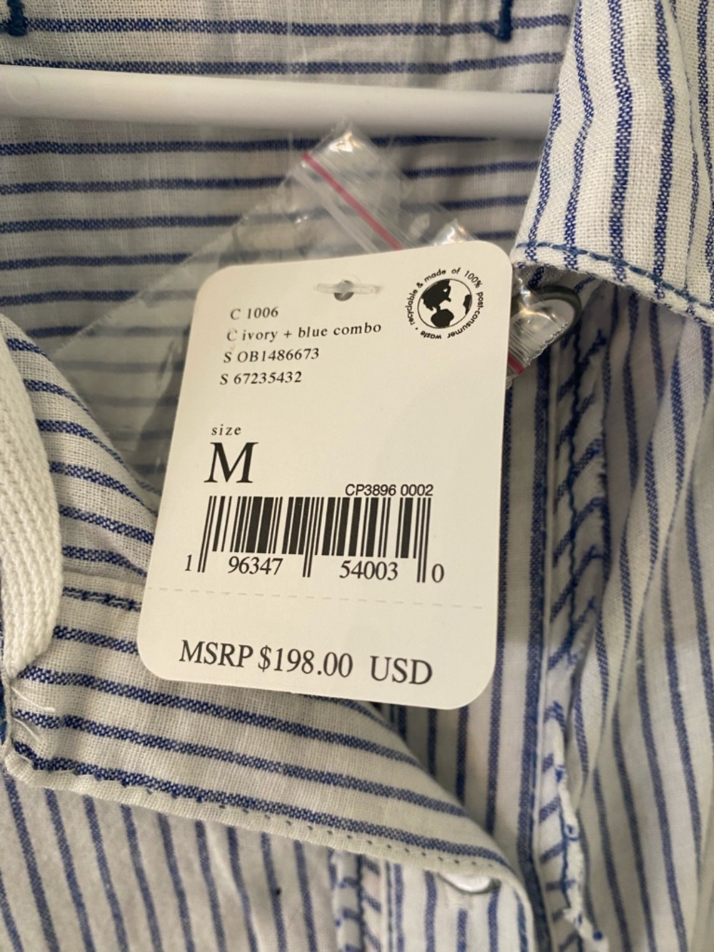 We The Free Blue & White Striped Button Shirt - Picture 4 of 4